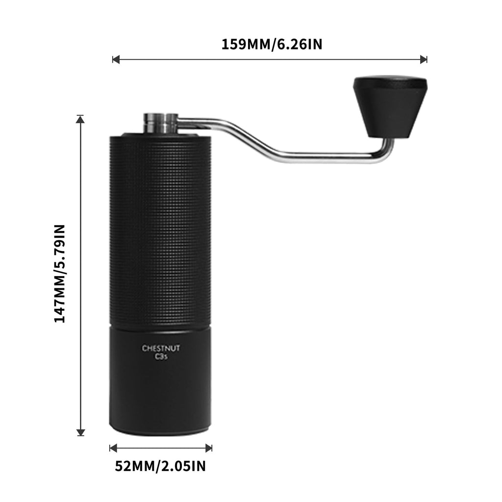 Manual Coffee Grinder Stainless Steel Conical Burr Black A99061
