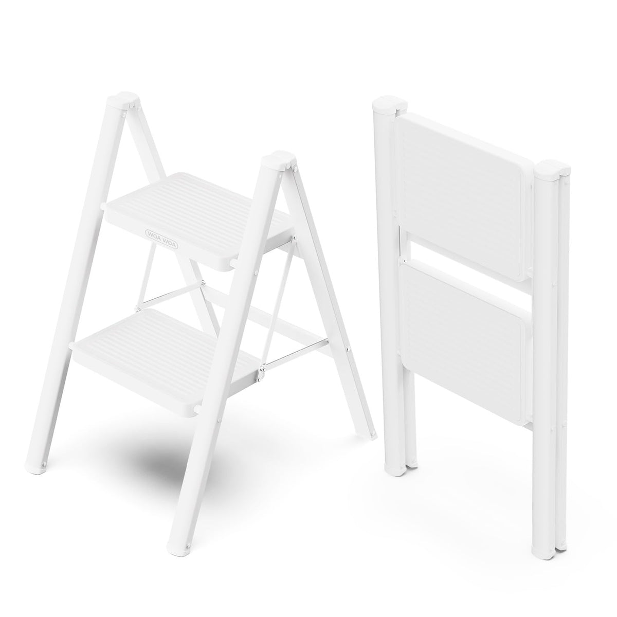 2 Step Foldable Step Stool White W765