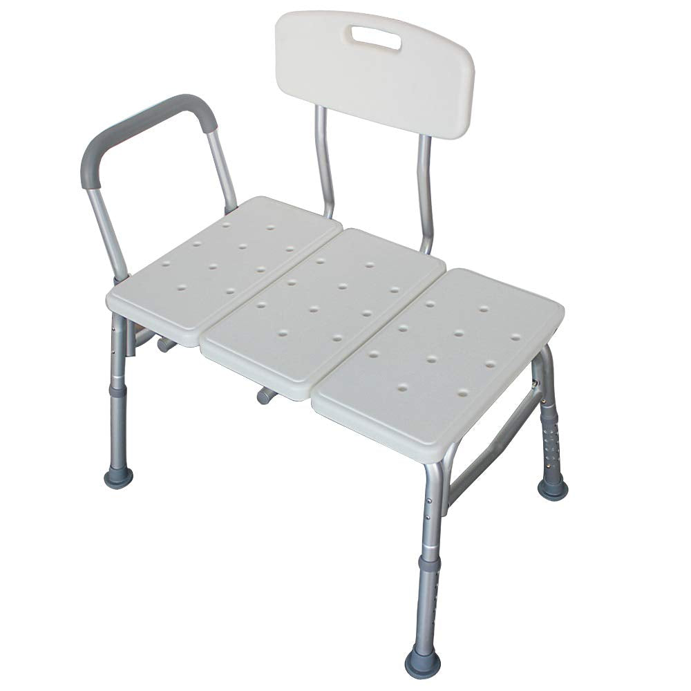 Adjustable Transfer Bench with Back & Arm W7382