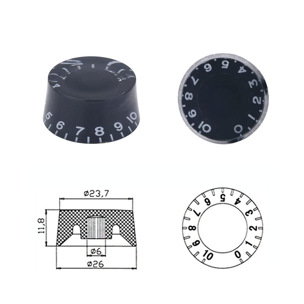 Black Electric Guitar Knobs V721165