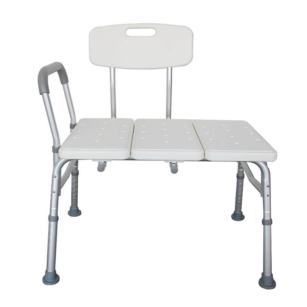 Adjustable Transfer Bench with Back & Arm W7382