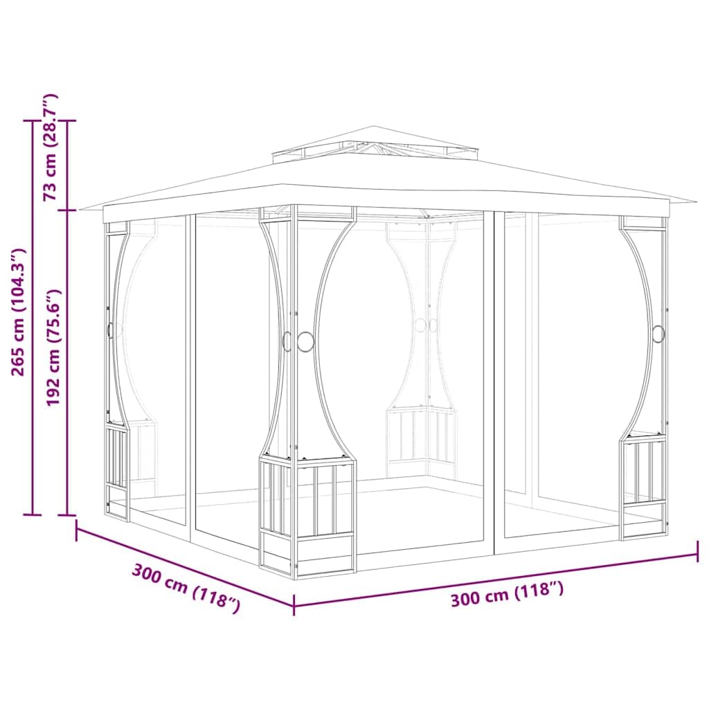 9.8'x9.8' Pop Up Outdoor Gazebo with Mosquito Netting X3608