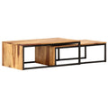 2 pcs Solid Sheesham Wood Nesting Coffee Table X640