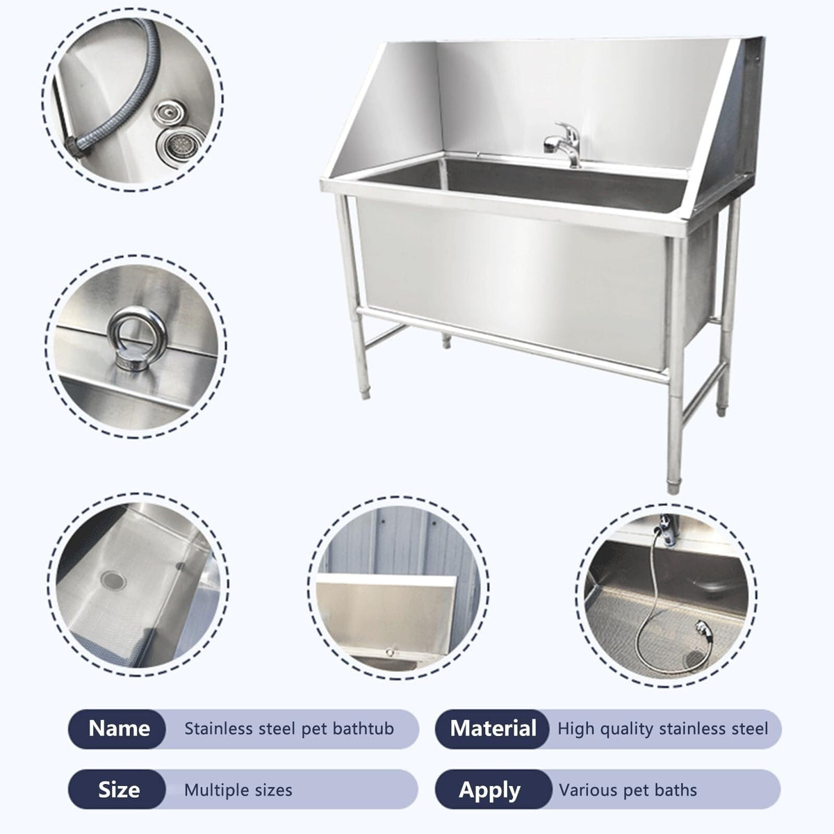 Stainless Steel Pet Grooming Bath Tub Q67375