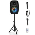 Portable 15" 1500W 2-Way Bluetooth PA Speaker System Set with Stand H15858