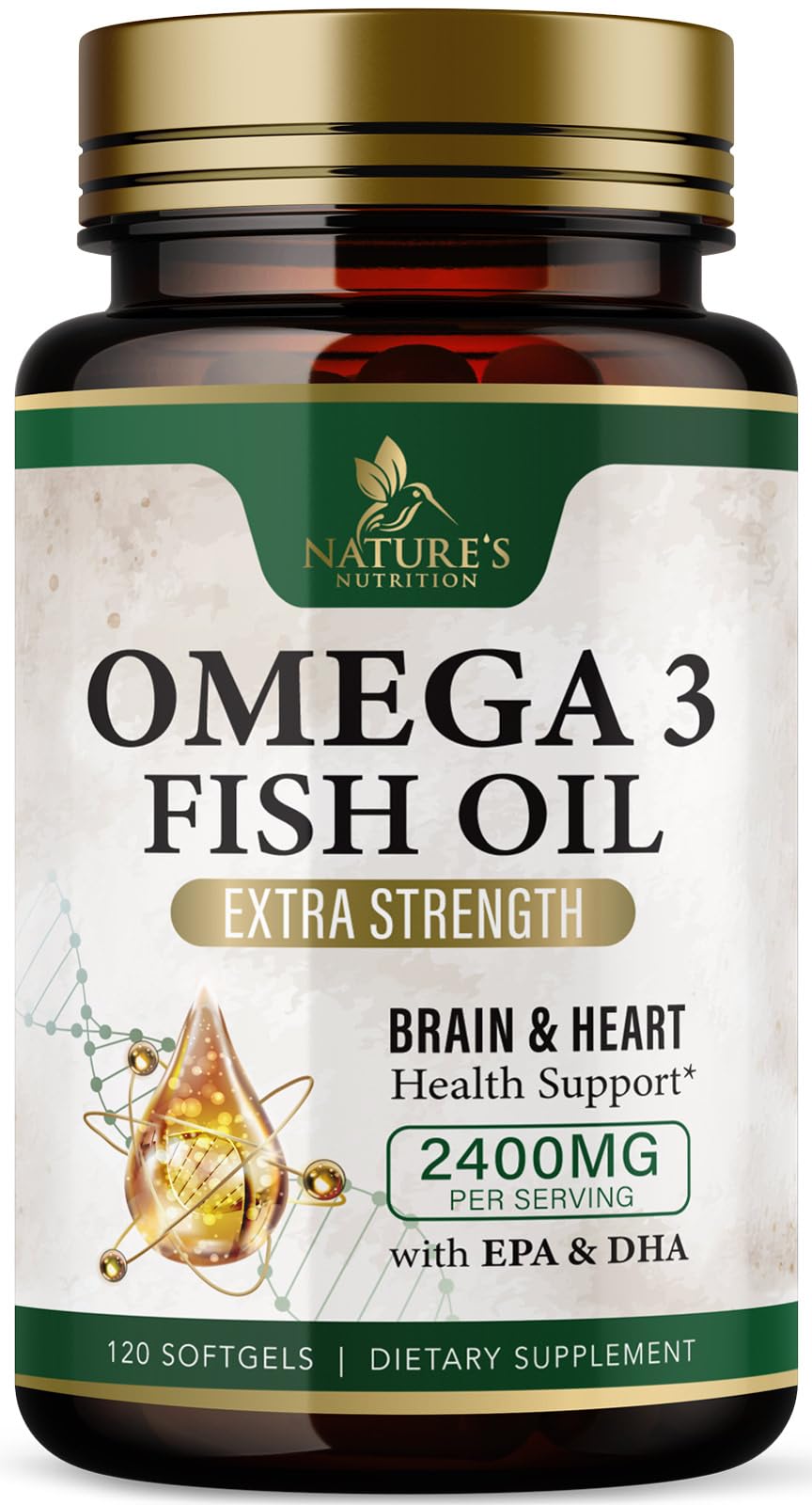 Omega 3 Fish Oil 2400mg 120 Softgels F72049
