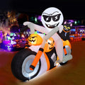 6 FT Halloween Inflatables Ghost Pumpkin Cat Motorcycle with Built-in LEDs X819