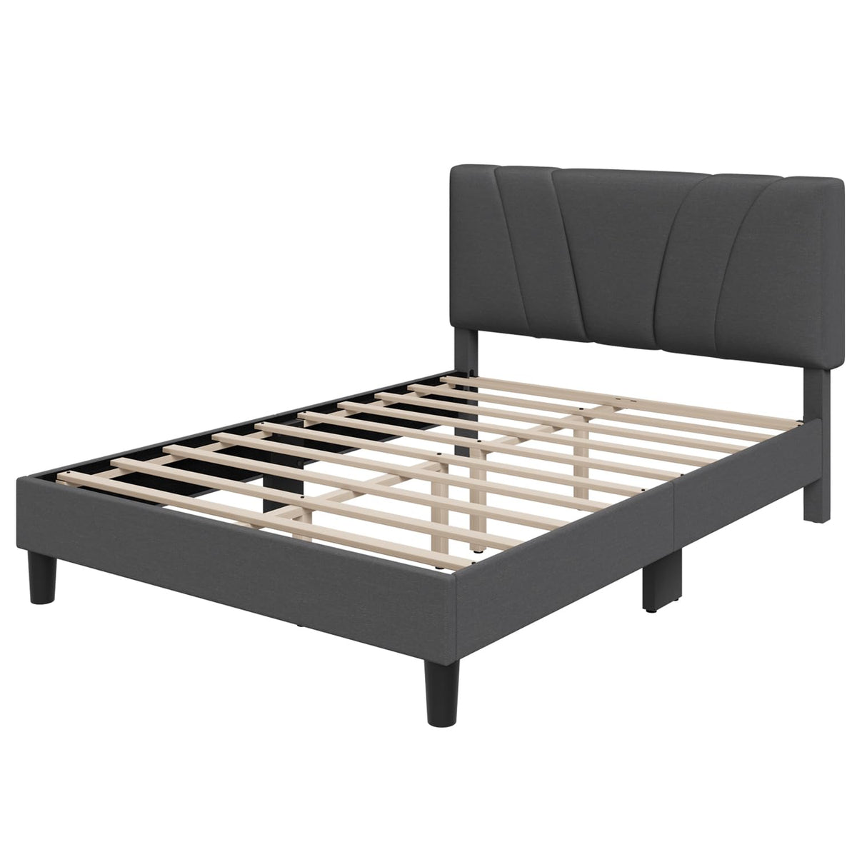 Queen Size Linen Upholstered Bed Frame with Headboard A775