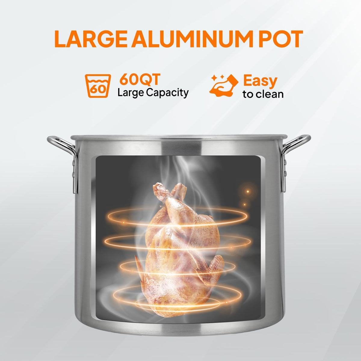 60QT Aluminum Seafood Boil Pot with Basket N62037