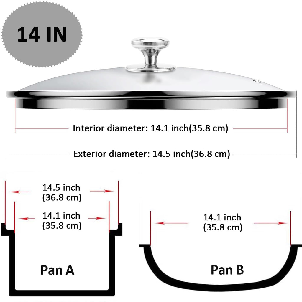 14 Inch Glass Lid with Steam Vent W290565