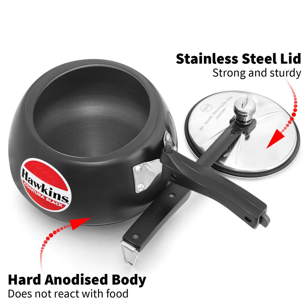 Hard Anodised 2-Liter Pressure Cooker I903630