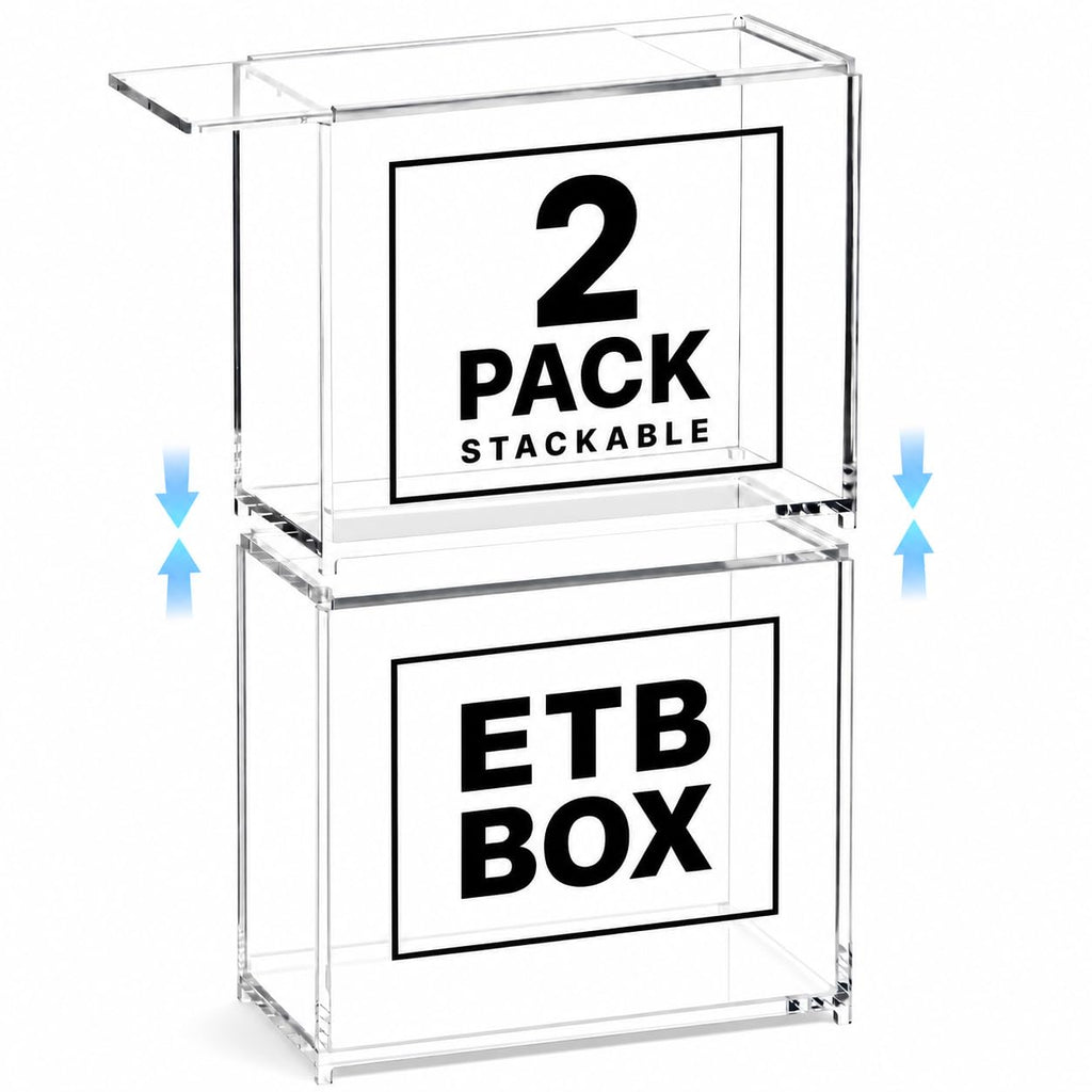 2 Pack Acrylic Case Stackable Magnetic Protector for ETB Storage B944