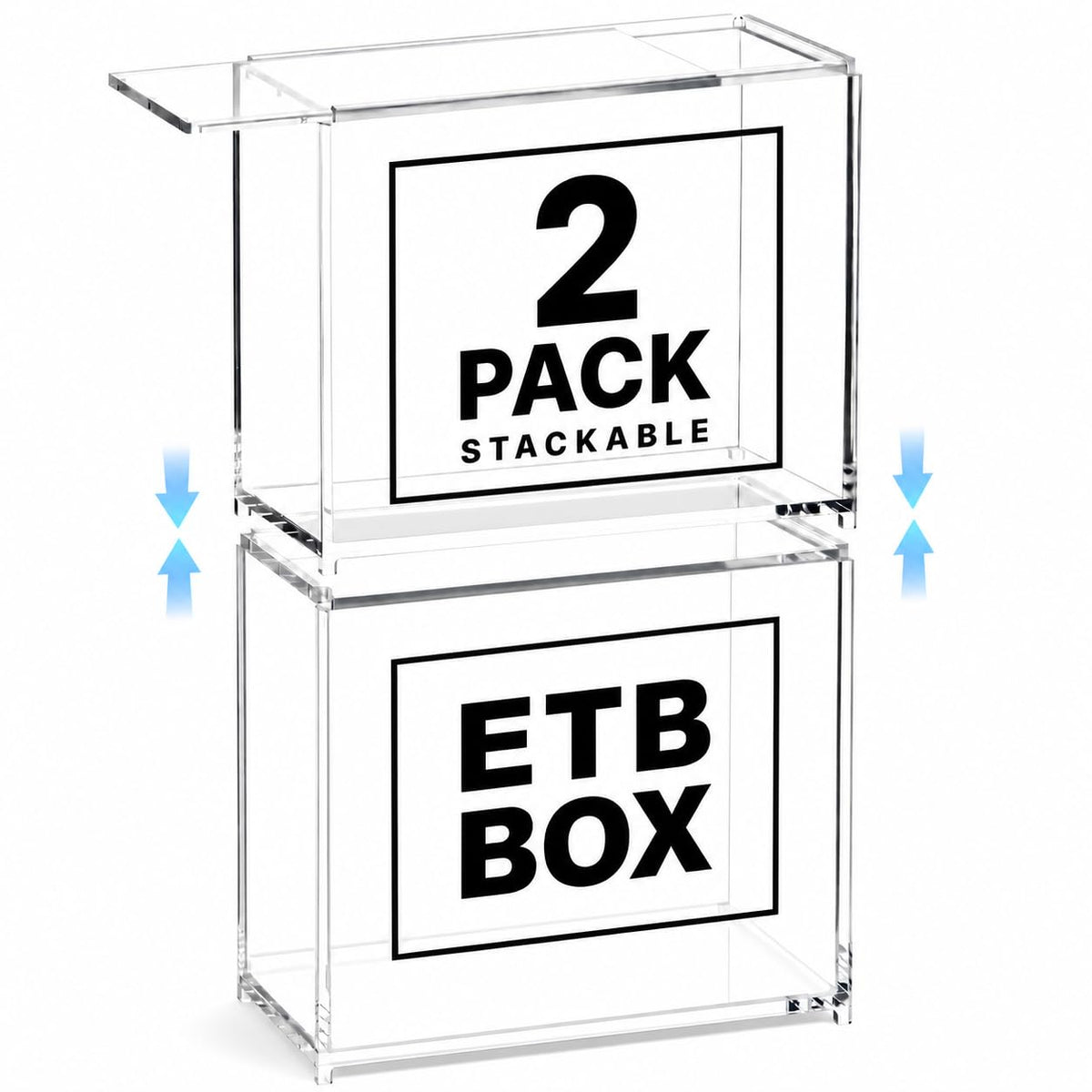 2 Pack Acrylic Case Stackable Magnetic Protector for ETB Storage B944