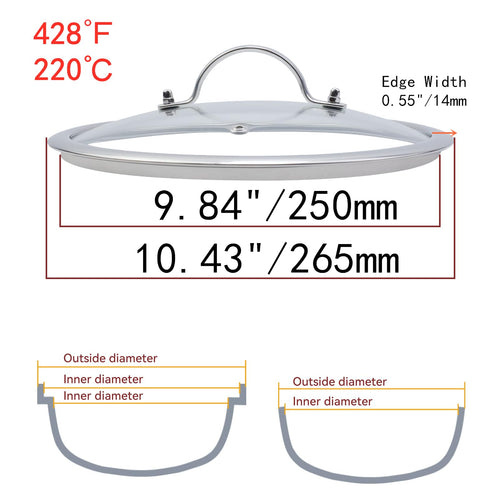 10 Inch Clear Glass Pot Lid N695