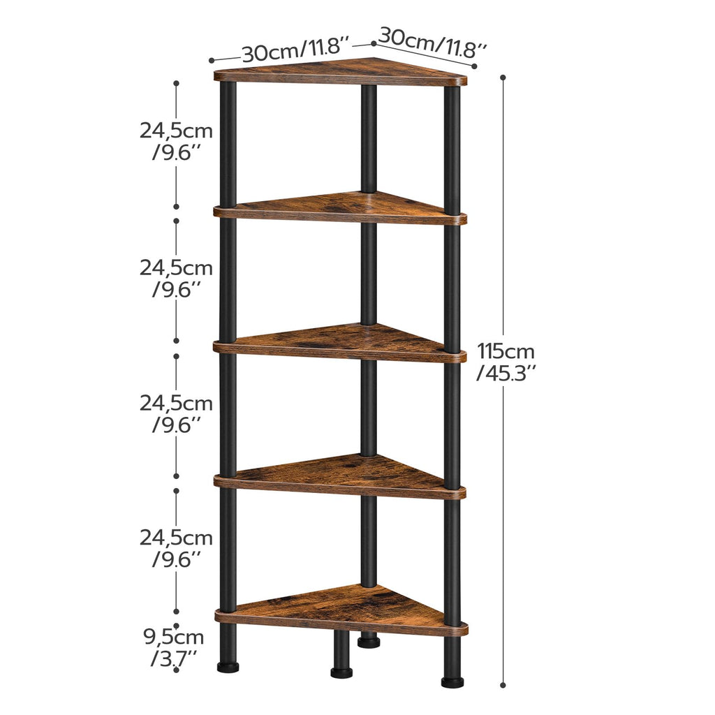 5-Tier Corner Bookshelf with Metal Frame Q60135