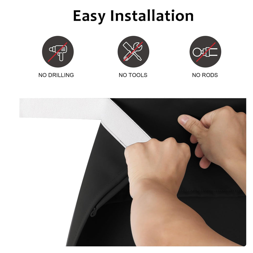 Blackout Door Curtain 8W x 36L Black 1 Panel W7607