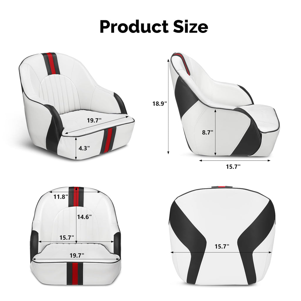 Pontoon Boat Captain Bucket Seat with Cover R818
