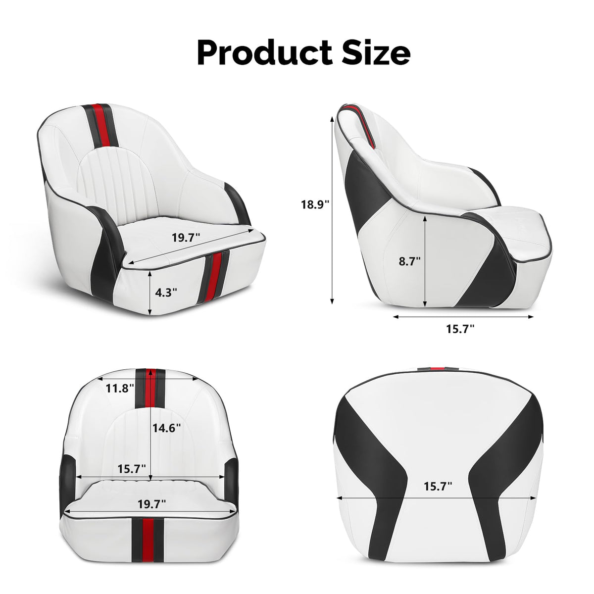 Pontoon Boat Captain Bucket Seat with Cover R818