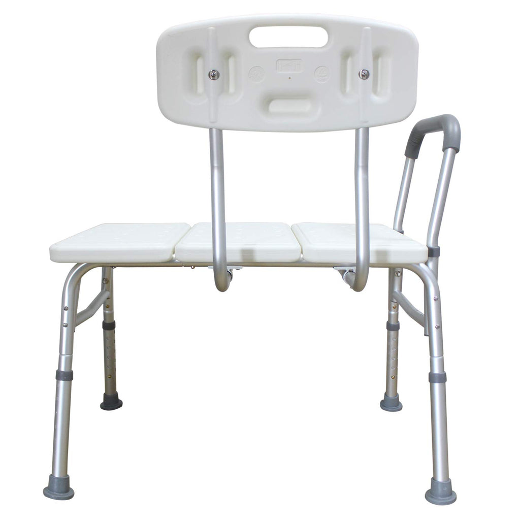 Adjustable Transfer Bench with Back & Arm W7382