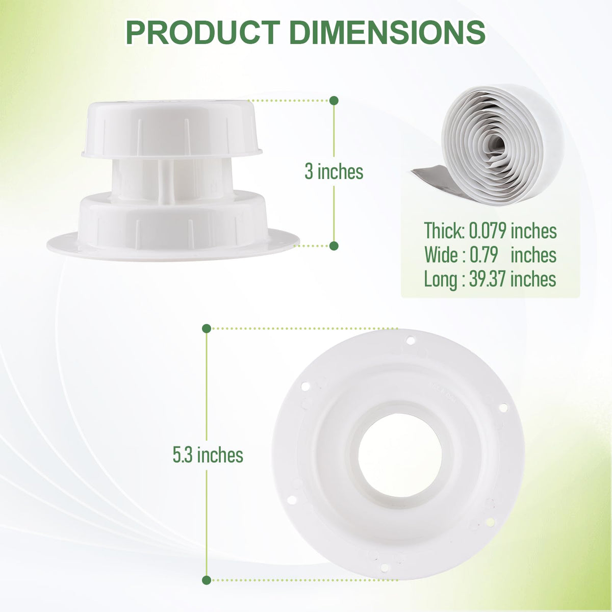 RV Plumbing Vent Covers with Screws, 2 Pack Y38157