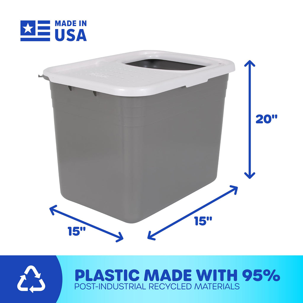 Enclosed Cat Litter Box with Hinged Lid Z645275