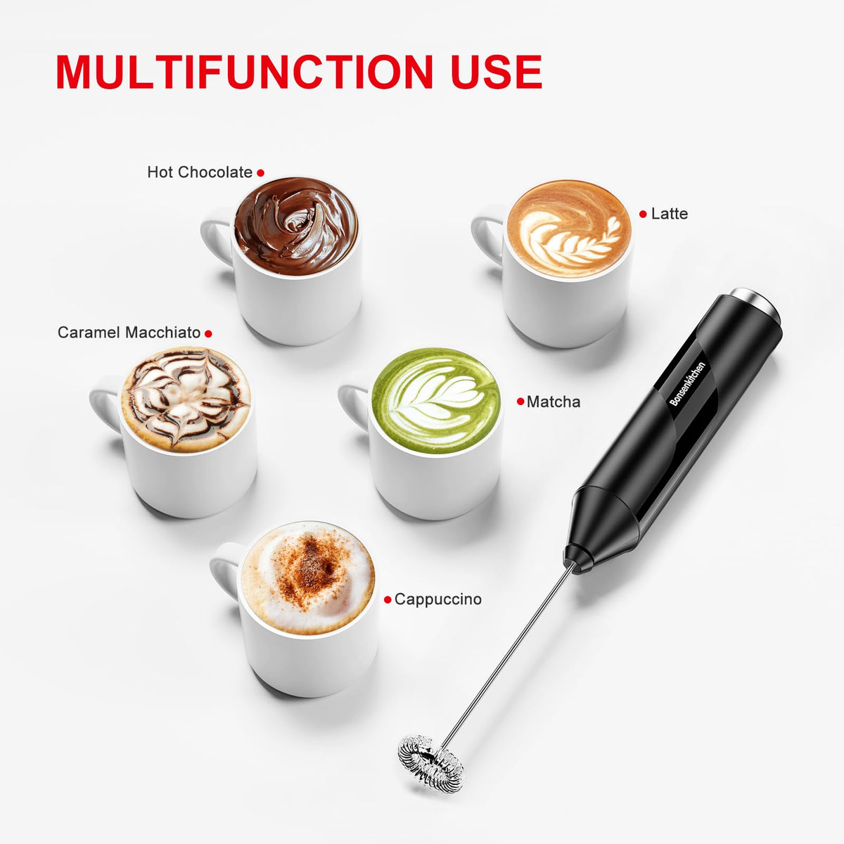 Battery Operated Black Milk Frother A9988