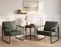 Set of 2 Green Fabric Accent Chair W308
