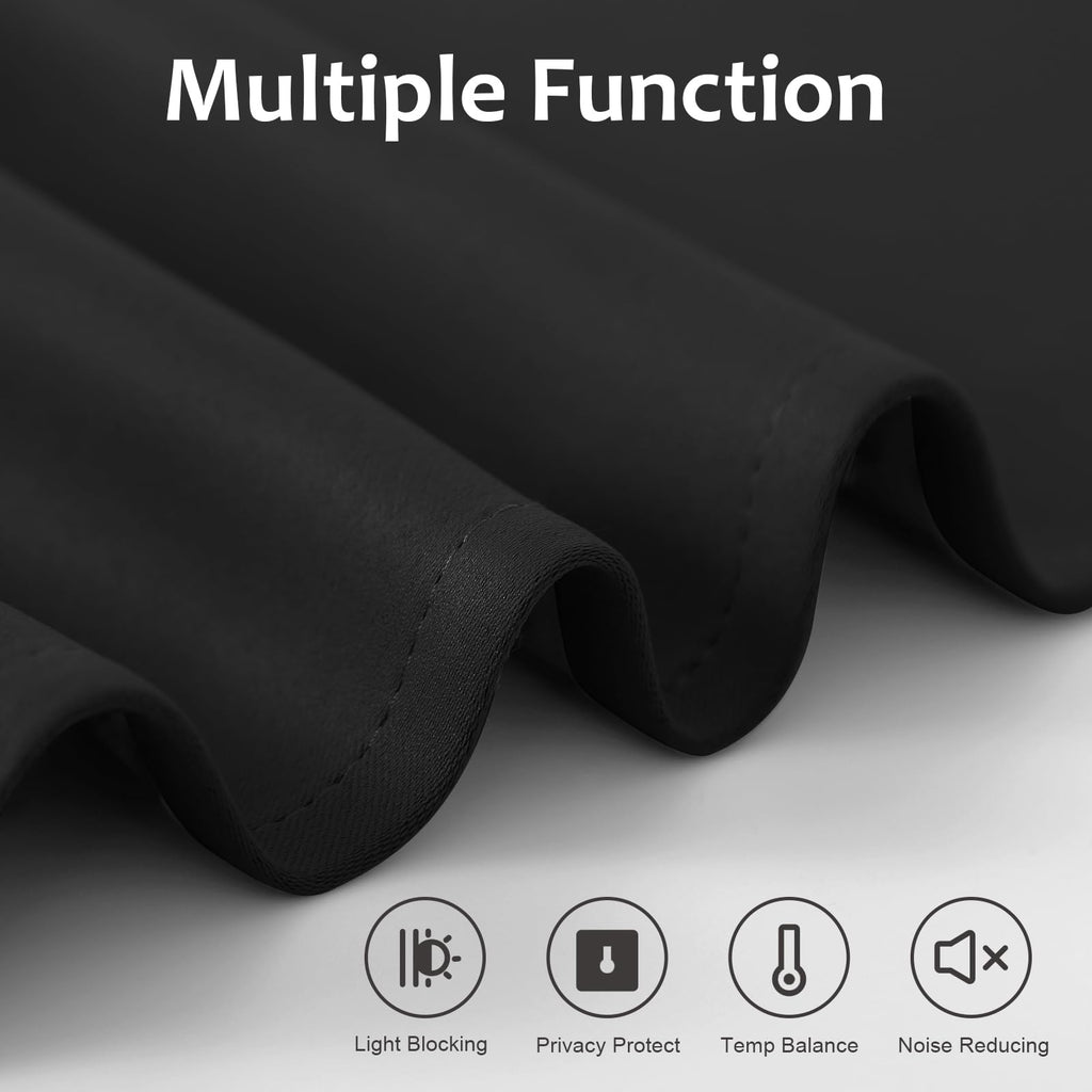 Blackout Door Curtain 8W x 36L Black 1 Panel W7607