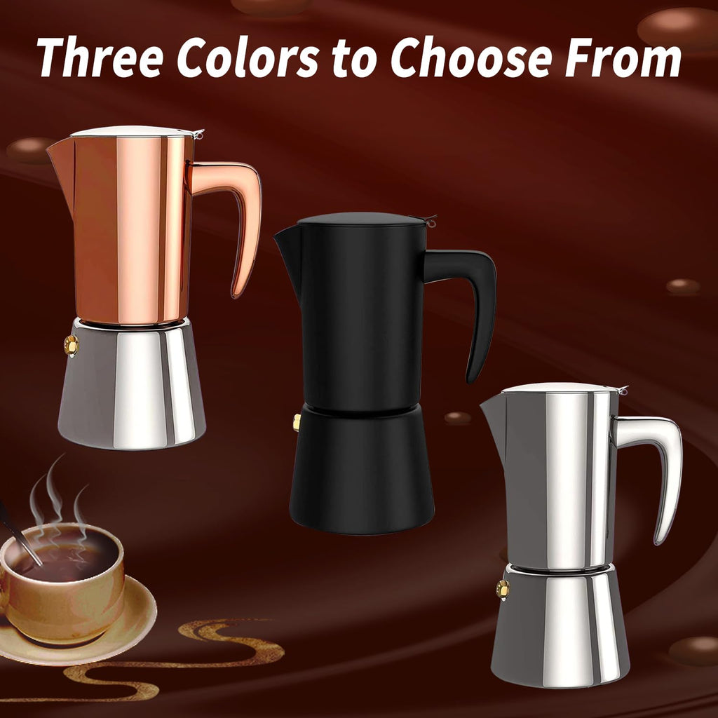 Stainless Steel Moka Pot Espresso Maker 6 Cups U116299