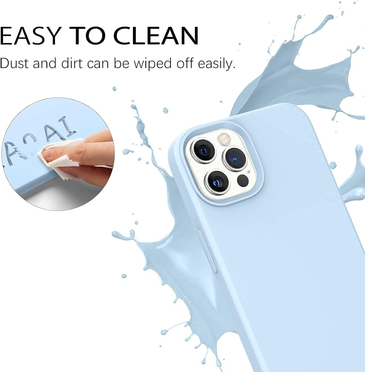 Light Blue Silicone iPhone 13 Pro Max Case Q685724