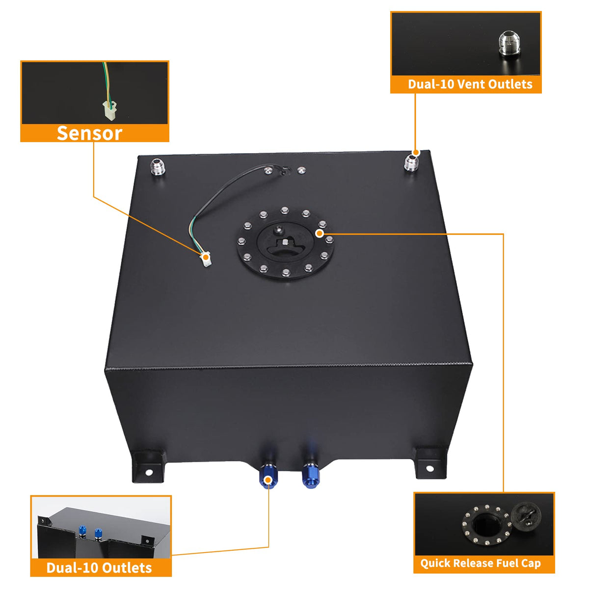 5 Gallon 20L Fuel Cell Tank with Cap and Level Sender X54860