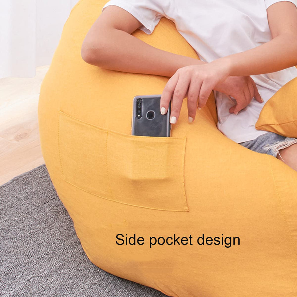 Cotton Linen Bean Bag Chair Cover 90x110cm R454992