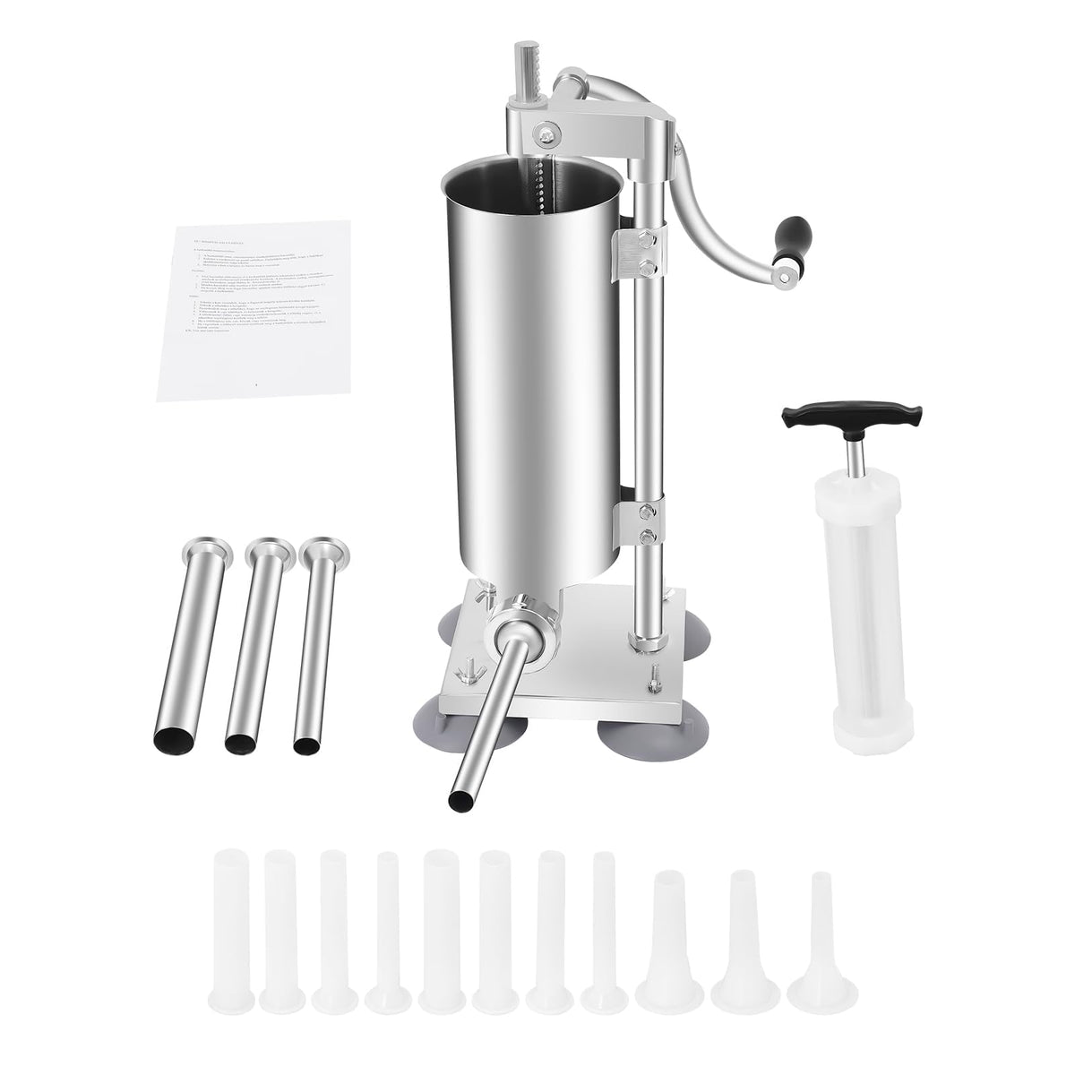 6Lbs Stainless Steel Vertical Sausage Stuffer with 6 Tubes K7689
