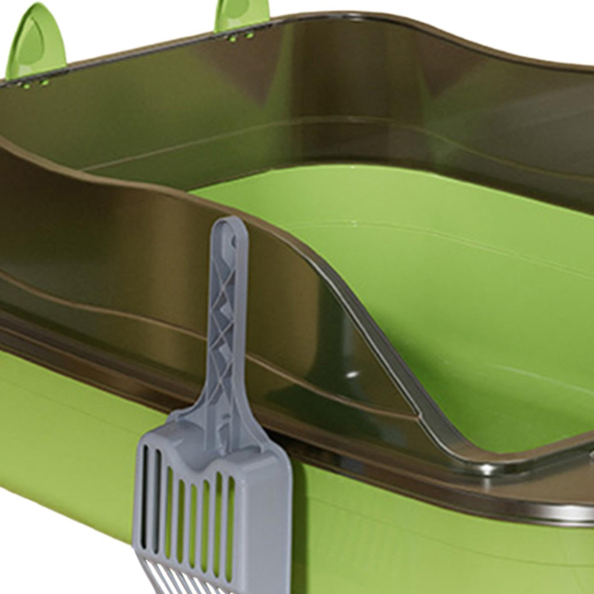 Green Semi Closed Sifting Cat Litter Box E3401