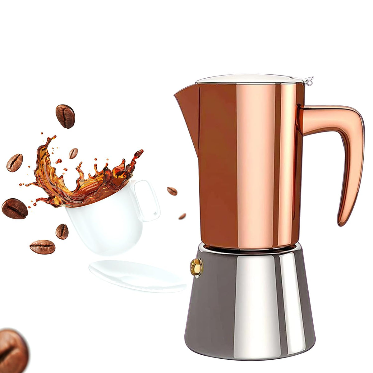 Stainless Steel Moka Pot Espresso Maker 6 Cups U116299