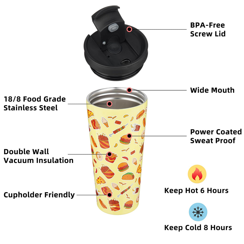 22 oz Insulated Stainless Steel Tumbler with Straw C48229