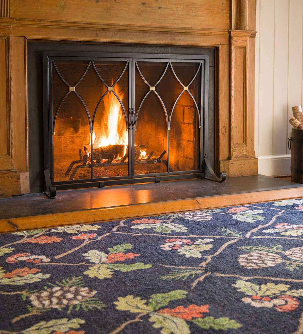 Black Metal Fireplace Screen I511