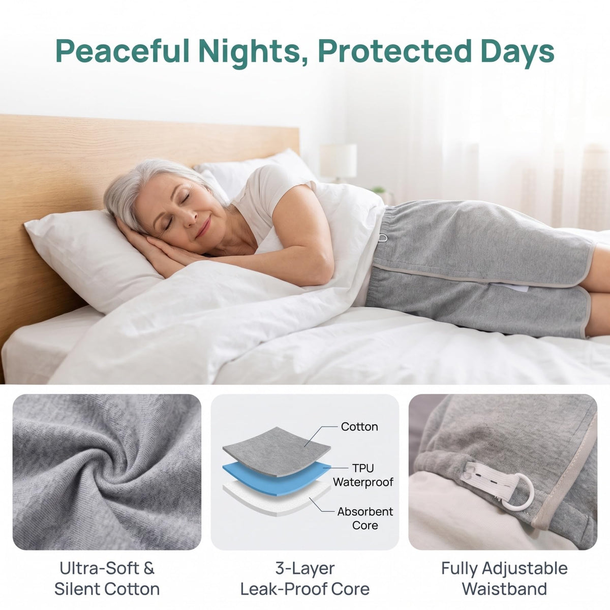 Adjustable Reusable Waterproof Diaper Skirt K3187
