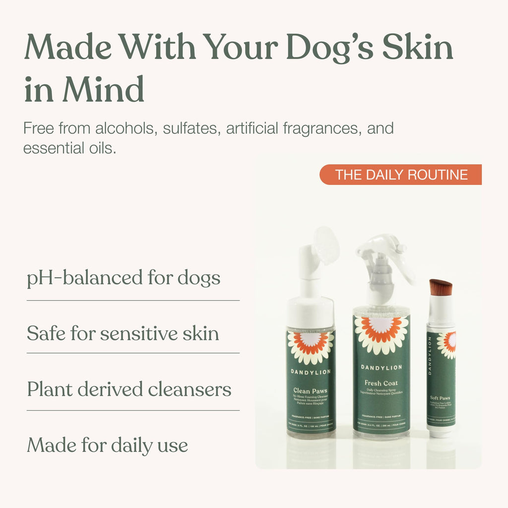 No-Rinse Dog Paw Cleaner + Paw Lotion with Brush + Waterless Dog Shampoo Spray F705964