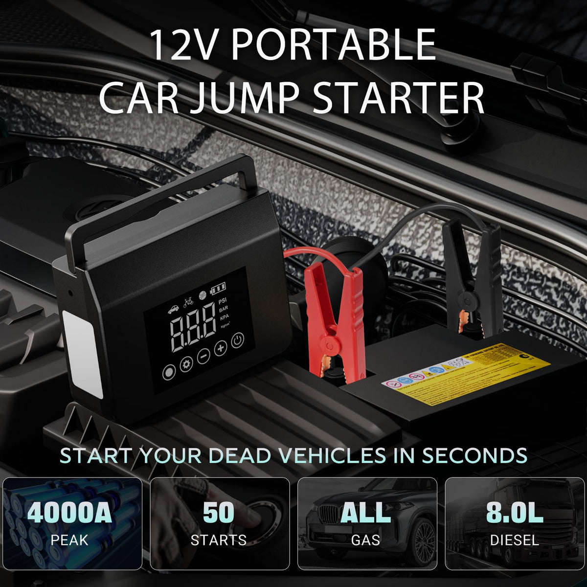 Portable Jump Starter with Air Compressor K4367
