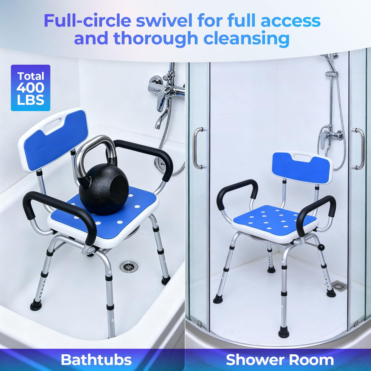 Swivel Shower Chair with Arms and Back B542531