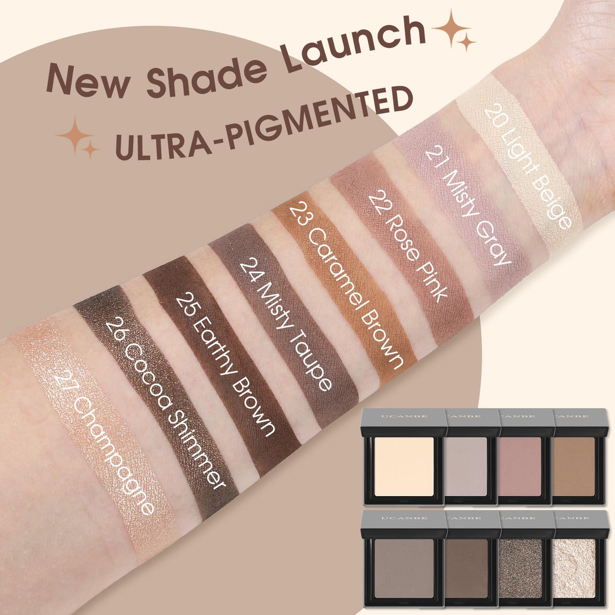 Light Beige Neutral Nude Matte Single Eyeshadow Palette P72099
