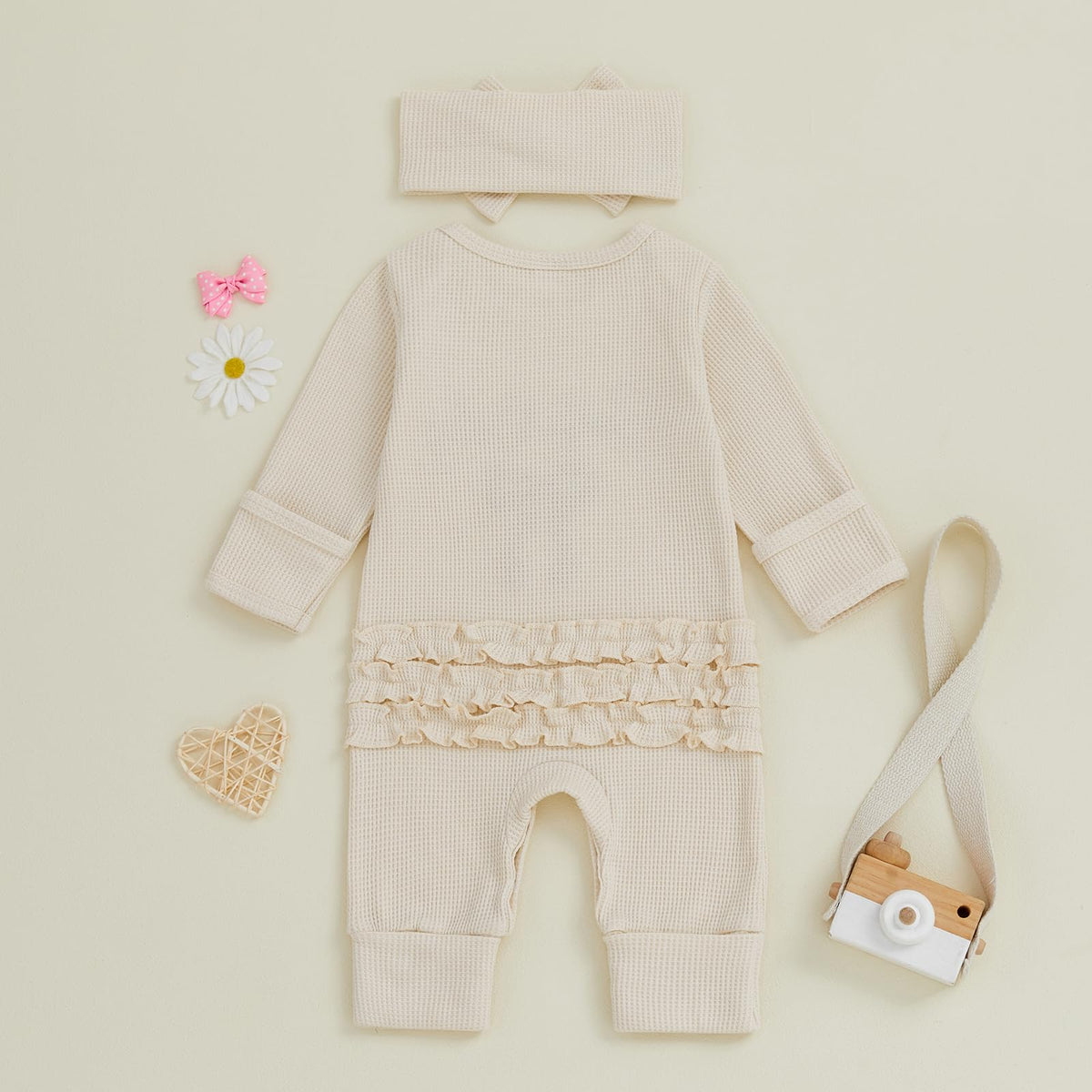 My First Christmas Baby Girl Onesie Long Sleeve Romper Headband E68656