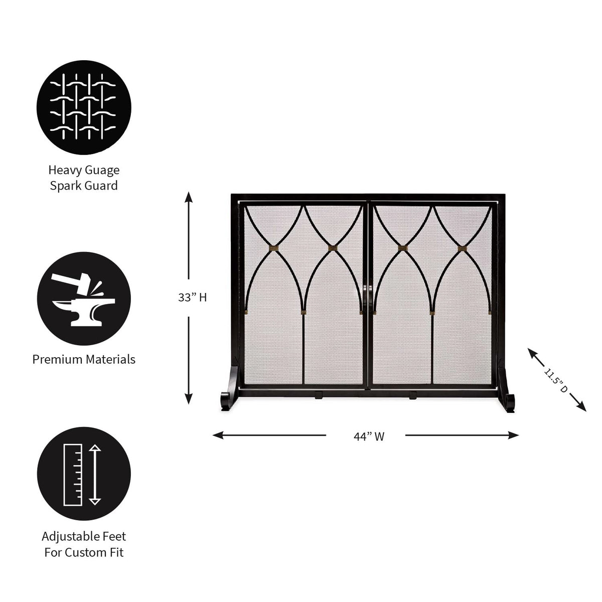 Black Metal Fireplace Screen I511