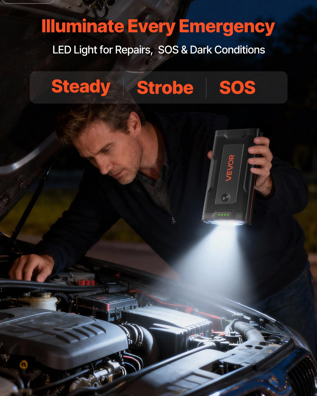 1000A Peak 12V Portable Lithium Jump Starter K6433