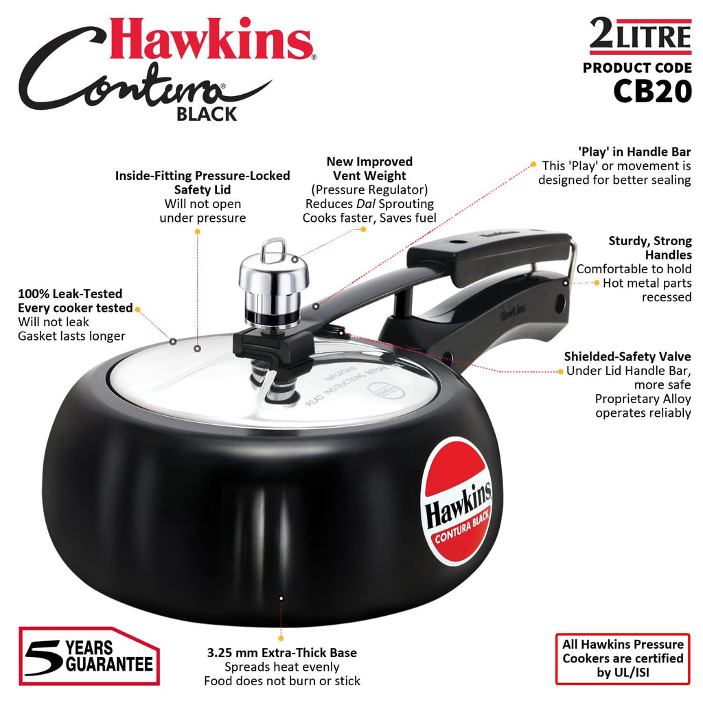 Hard Anodised 2-Liter Pressure Cooker I903630