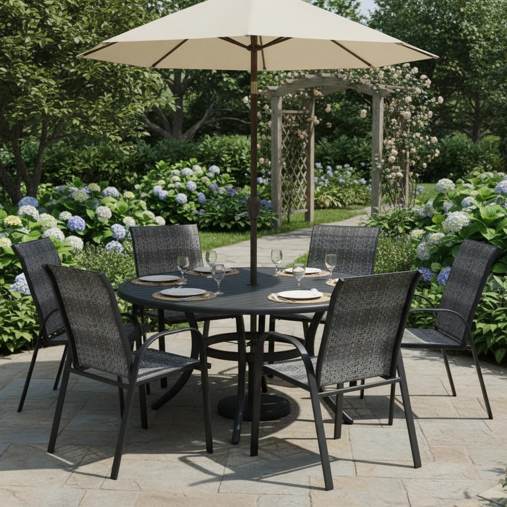 Stackable Wicker PE Rattan Patio Dining Chairs Set of 6 D178