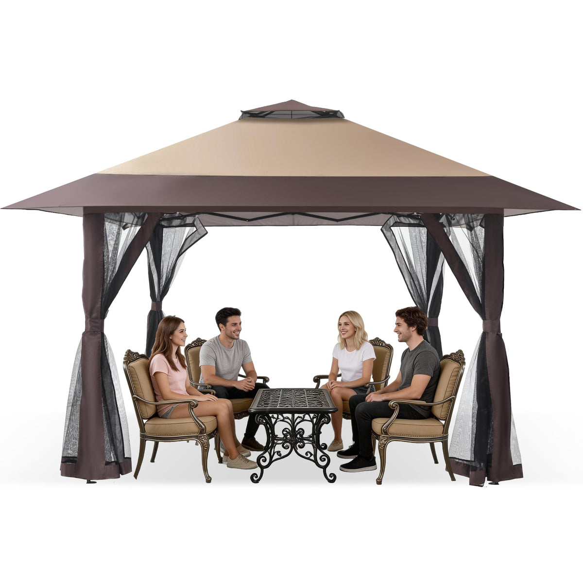 13x13 Pop Up Gazebo with Mosquito Netting Sidewall Y681595