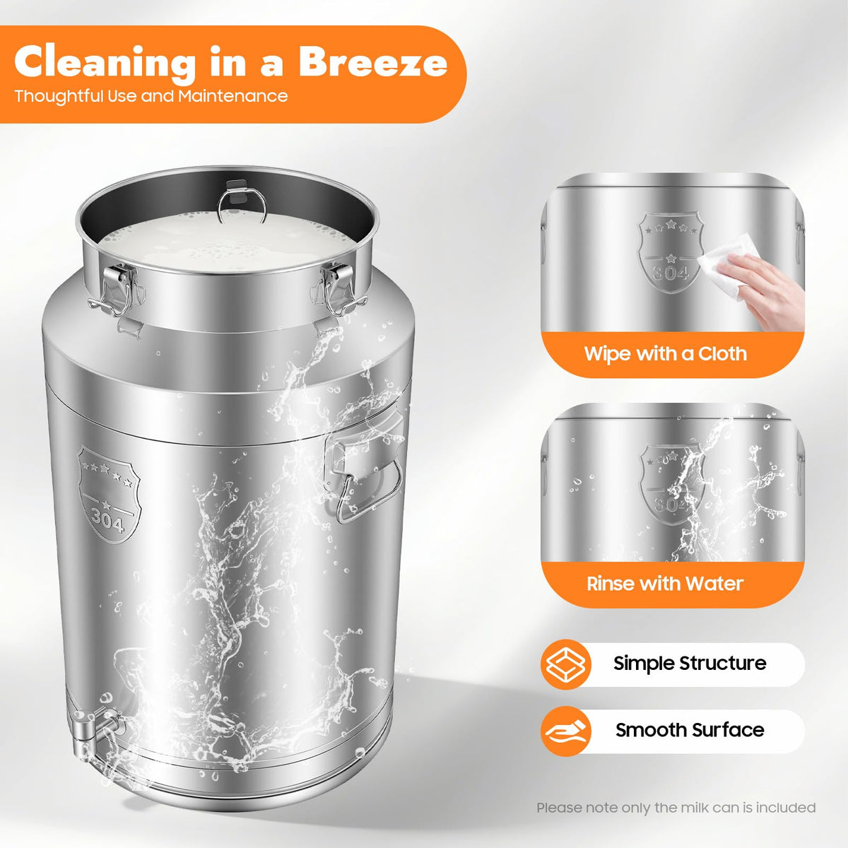 304 Stainless Steel 76L Sealed Bucket with Faucet L263