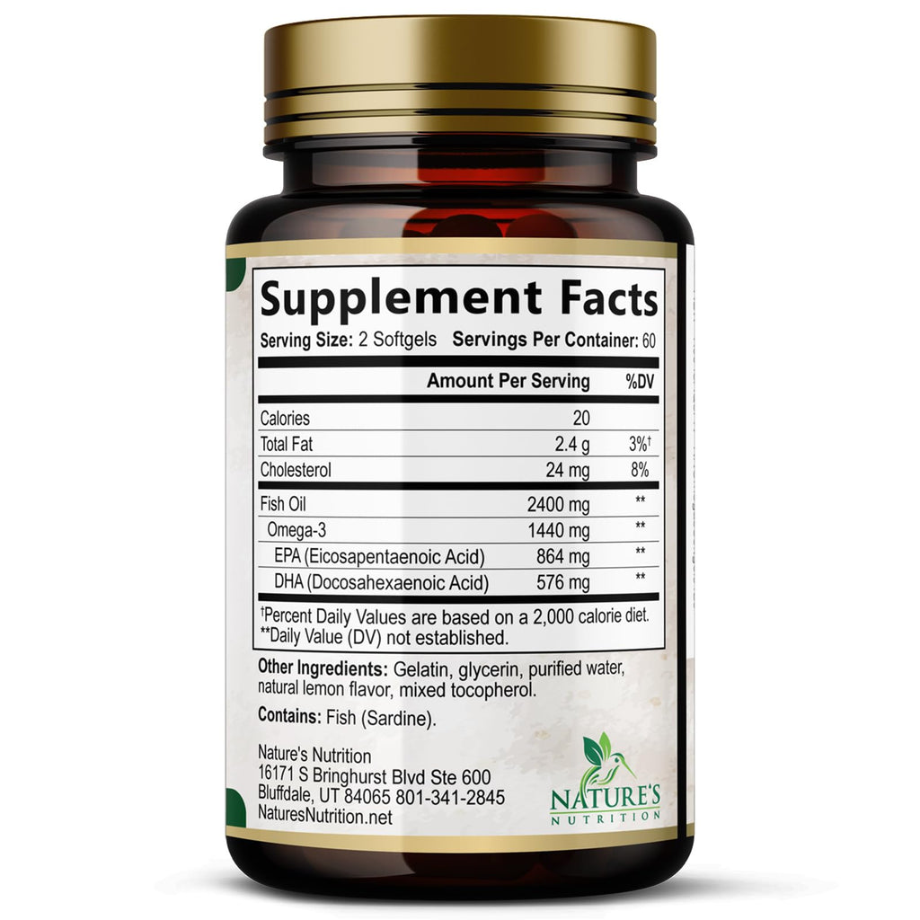 Omega 3 Fish Oil 2400mg 120 Softgels F72049